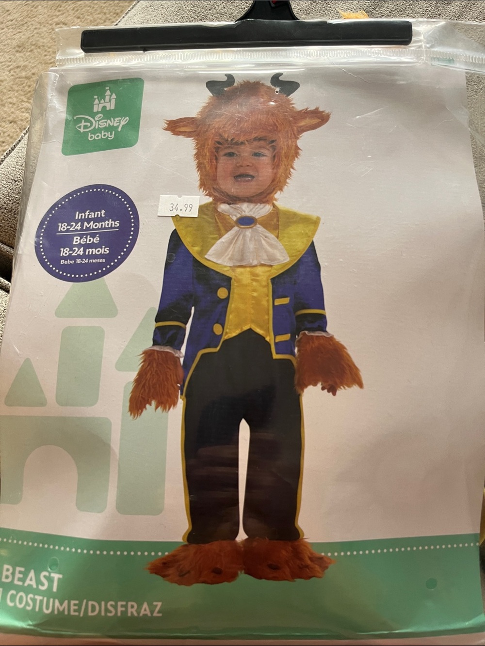 Disney Infant Beast Costume - Blue, Yellow & Brown
